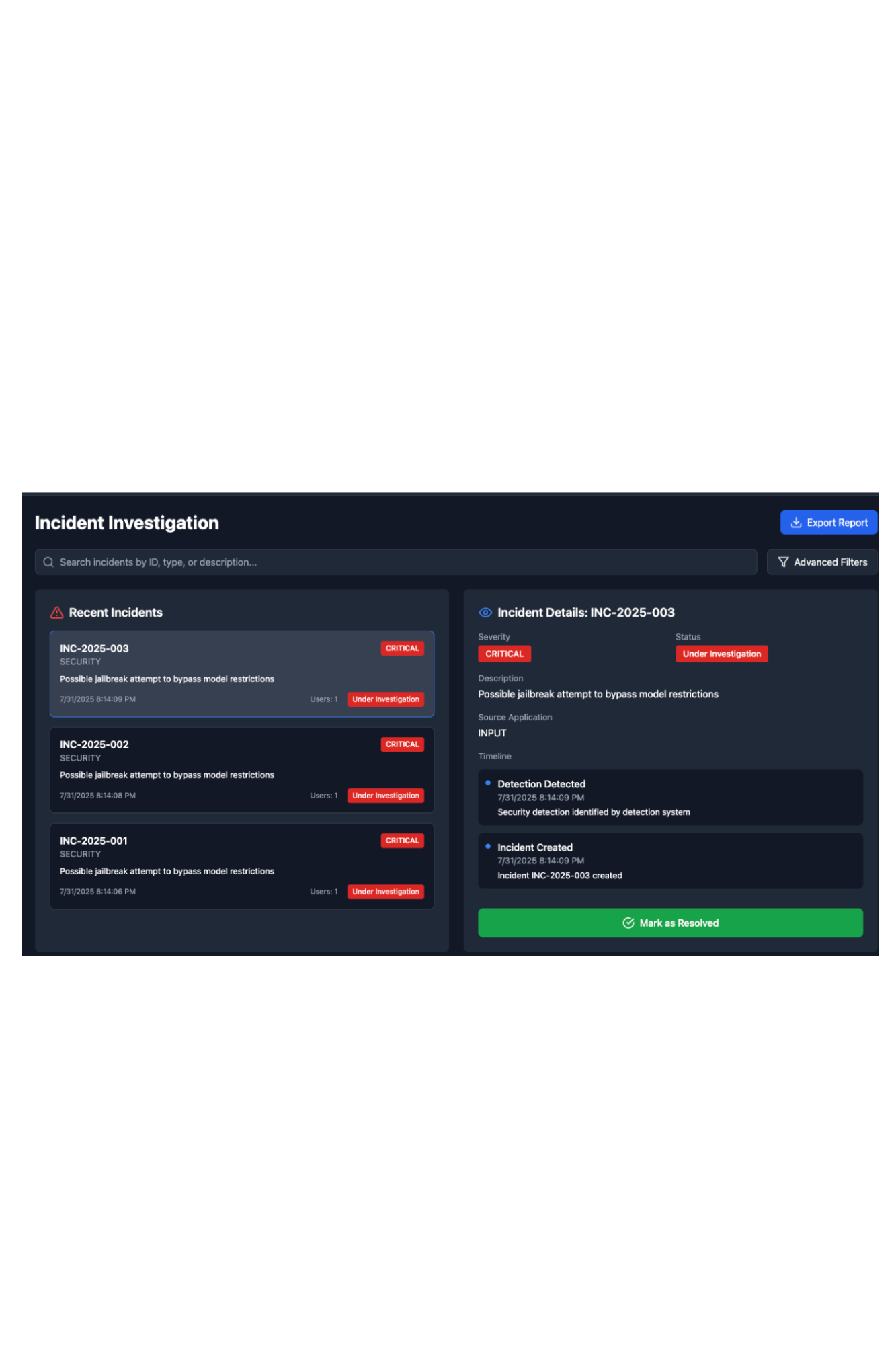 Image of Rivaro dashboard